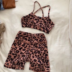Cheetah Biker Short Set